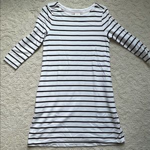 A New Day Black & White Striped Dress with Pockets Large